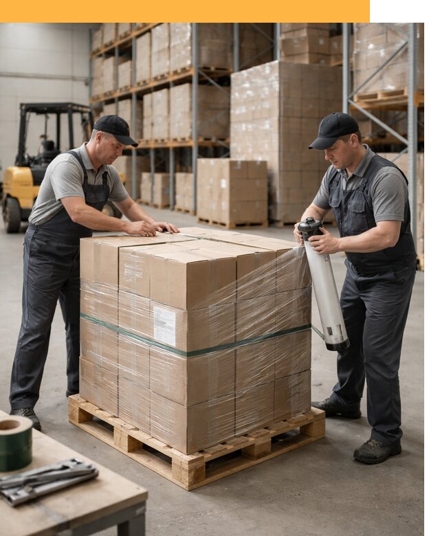 Упаковка и паллетирование грузов от 3602 руб: защита и крепление